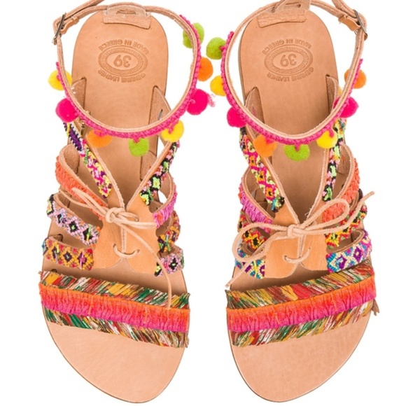 Elina Linardaki Shoes - Elina Linardaki Hula Hoop PomPom Festival Sandals